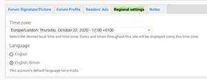 Set Forum times in MY ACCOUNT > Regional Settings tab